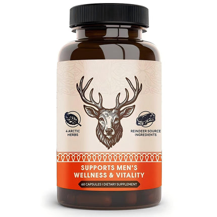 KUHSE Primal Viking Men's Overall Well-Being Supplement – Arctic Herbal & Caribou Extract Formula – Supports Energy Levels & Overall Well-Being – (60 Capsules)