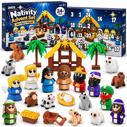 JOICEE 2026 Nativity Advent Calendar 3D Printed Animals Figurines Toys