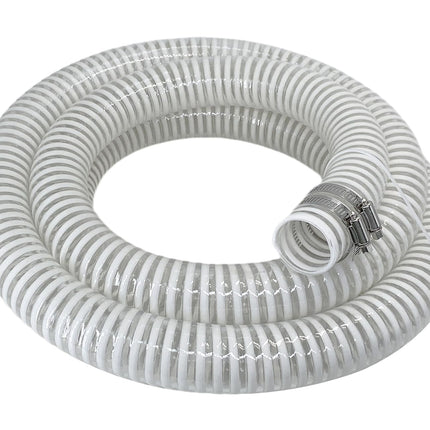 1 1/2 "-12 Ft Pool Filter Pump Connection Hose Premium Kink Free PVC Swimming Replacement Tube for Above Ground Pools, Includes 2 Hose Clamps and Can Be Cut as Needed