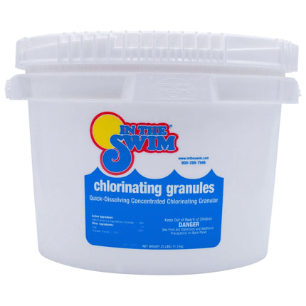 In The Swim Sodium Dichlor Chlorine Shock Granules for Sanitizing Swimming Pools – Fast Dissolving, pH Balanced Sanitizer - 56% Available Chlorine, 99% Sodium-Dichlor – 25 Pound