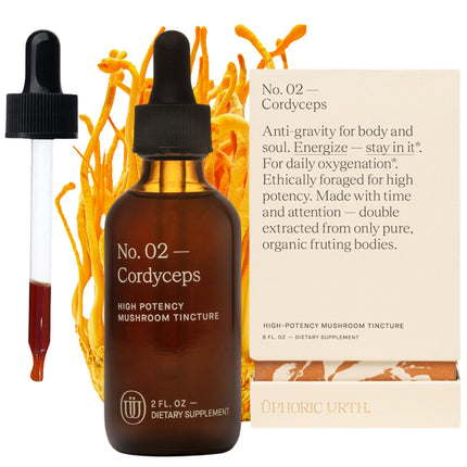 UPHORIC URTH Cordyceps Mushroom Extract - Double Extracted Fruitbody Mushroom Tincture | Natural Support for Stamina, Endurance, Oxygen Uptake, Cardiac Function, Respiratory Health (60 Servings)