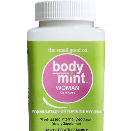 Body Mint Woman | Chlorophyll Deodorizing Supplement for Full Body Feminine Hygiene & Freshness | Aluminum-Free Plant-Based Internal Deodorant | All-Day Protection & Odor Control | 50 tabs