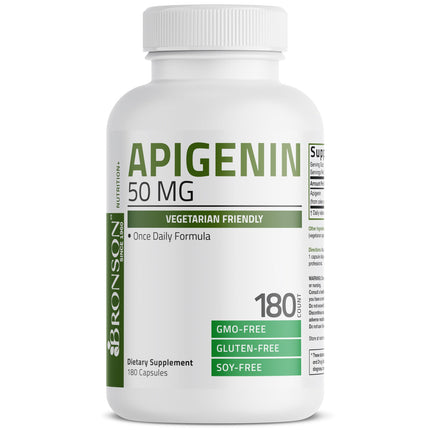 Bronson Apigenin 50mg Apium Graveolens Once Daily Formula, 180 Vegetarian Capsules