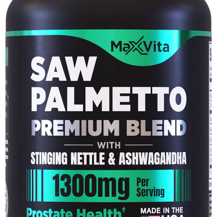 MaxVita Prostate Premium - Saw Palmetto for Men, Stinging Nettle, Ashwagandha, Lycopene, Bladder & Urinary Relief, Prostate Supplement for Men, 60ct