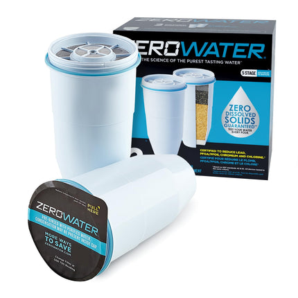 ZeroWater Official Replacement Water Filter Removes PFOA/PFOS 2-Pack