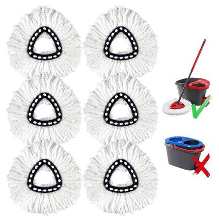 6-Pack Mop Replacement Heads for Ocedar Mop Replace Head EasyWrin Spin Mop Heads Replacements, Easy Cleaning Mop Head Replacement