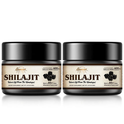 Sennasi Shilajit Pure Himalayan Organic Shilajit Resin - 600mg Maximum Potency Natural Organic Shilajit Resin with 85+ Trace Minerals & Fulvic Acid for Energy,Immune Support,30 Grams (2 Pack)
