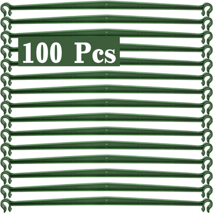 Coloch 100 Pcs Plant Stake Arms for Tomato Cage, 11.8” Expandable Plant Supports Trellis Connector with 2 Buckles for 11mm Diameter Plant Stake, for Climbing Plants, Tomato, Vegetable, Indoor&Outdoor