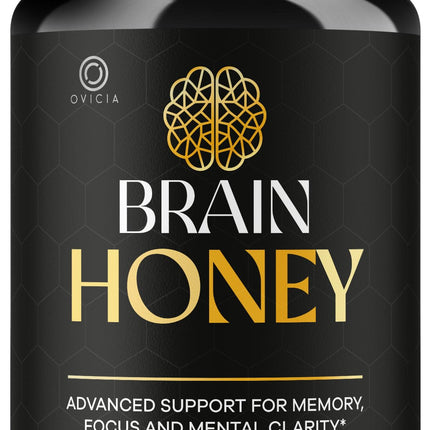 Brain Honey Capsules - Official BrainHoney Advanced Support Formula All Natural Ingredients Daily Premium Pills Vitamins for Brain Health and General Wellness, 60 Capsules for 1 Month