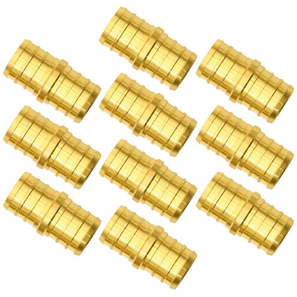 10 Pack 3/4" PEX Fittings, Brass Straight Coupling Fittings