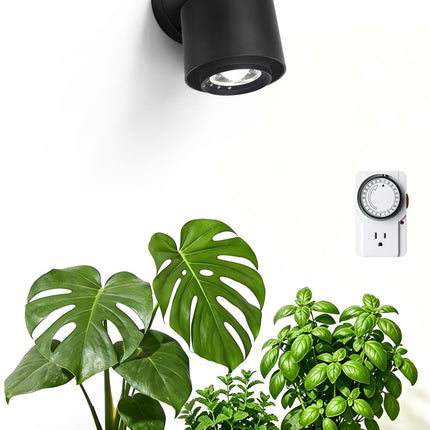 Barrina TR40a Track Plant Lights for Indoor Growing, 40W Ceiling Grow Lights with Adjustable Beam Angle (15°-60°), 5000K Full Spectrum Wall Plant Light with Timer for Greenhouse, Black Cover