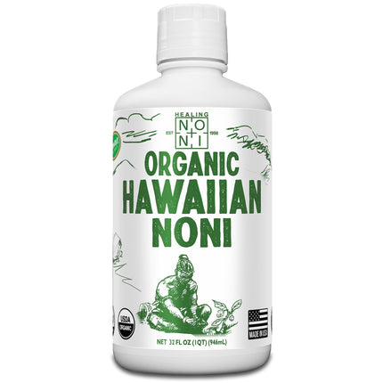 Healing Noni - 1-Pack Plastic Bottle 32oz - 100% Pure Hawaiian Organic Noni Juice - USDA Certified Organic