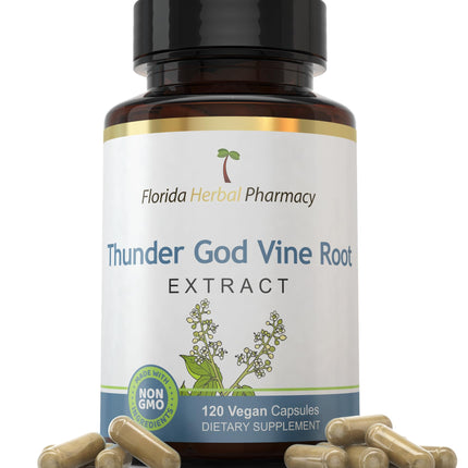 Florida Herbal Pharmacy, Thunder God Vine Root Extract Supplement Capsules 10:1 (120 Capsules), 1000 mg Serving