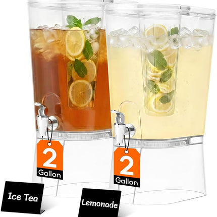 Lifewit 2 Gal Drink Dispenser with Leak-Proof Spigot & Fruit Infuser 2 Pcs