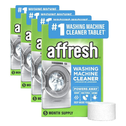 Affresh Washing Machine Cleaner, Helps Power Away Odor Causing Bacteria & Grime Deep Inside Pump, Valve & Hoses, 5 Time Release Tablets, 5 Month Supply (Pack of 4)