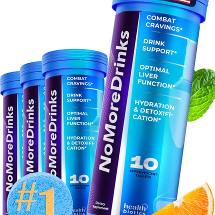 NoMoreDrinks Anti Alcohol Craving Supplement | Liver Detox & Combat Cravings | Energy Support Alcohol Replacement Drink | Organic Milk Thistle Supplement & Dandelion Root & 5HTP | (40) Energy Pills