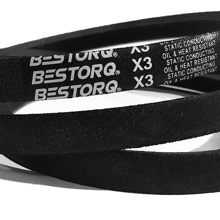 BESTORQ A159 V-Belt, Classic Wrapped Rubber X3 V-Belt, Black, 161" Outside Circumference x .51" Width x .34" Height, Pack of 1