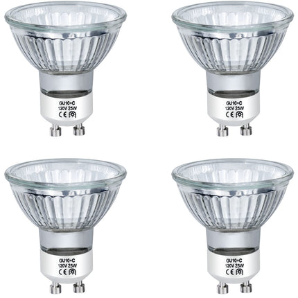 YBEK Halogen Bulb 25 Watt GU10 120V NP5 Replacement Bulb for Candle Warmer, Scent Wax Burner, Fragrance Melt, Warming Bulb MR16 JDR Dimmable, Warm White 2700K(Pack of 4)