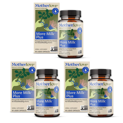 Motherlove More Milk Plus (180 Liquid caps) Fenugreek-Based Lactation Supplement to Support Breast Milk Supply—Non-GMO, Organic Herbs, Vegan, Kosher