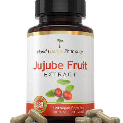 Florida Herbal Pharmacy, Jujube Fruit Extract Supplement Capsules 10:1 (120 Capsules) Two Months Supply