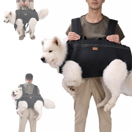 Terapaton Dog Lift Harness Backpack Carrier for Large Dogs, Full Body Sling with Handle, Dog Harness for Joint Injuries, Arthritis, Ideal for Stairs, Elderly Dogs (Black X-Large 29-50 LBS)