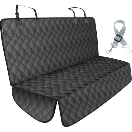 Lassie Truck Back Seat Cover for Dogs with Safety Belt, Truck Bench Seat Cover Compatible with Ford F-Series, F150 /Chevrolet Silverado 1500, Colorado/Ram 1500 Pick Up/GMC Sierra/Toyota Tundra and etc