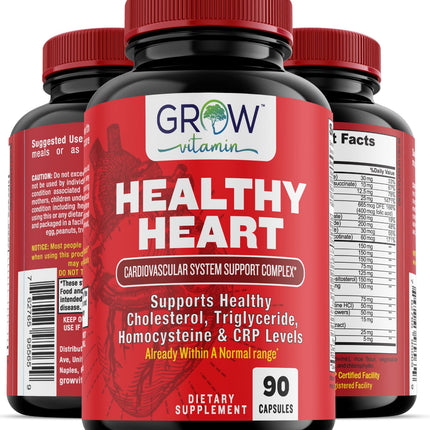 Heart Support Supplement, Promotes Cardiovascular Health, Triglyceride, Homocysteine, and CRP Levels, Natural Artery Cleanse, Made with 22 Premium Herbs & Vitamins
