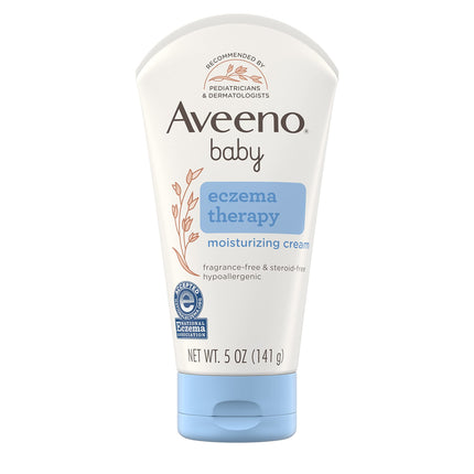 Aveeno Baby Eczema Therapy Moisturizing Cream, Natural Colloidal Oatmeal & Vitamin B5, Baby Cream for Dry, Itchy, Irritated Skin Due to Eczema, Paraben- & Steroid-Free, 5 fl. oz (Pack of 12)