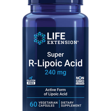 Life Extension Super R-Lipoic Acid – Healthy Aging, oxidative Stress Defense – with 240 mg of Active R-Form of R-Lipoic Acid – Gluten-Free – Non-GMO – Vegetarian – 60 Capsules