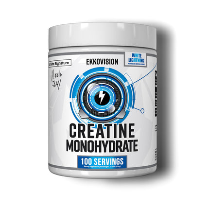 Ekkovision Creatine Monohydrate Powder, Micronized, Pre Workout & Post Workout Supplement for Men & Women - White Lightning, 1.06 Pound (Pack of 1)