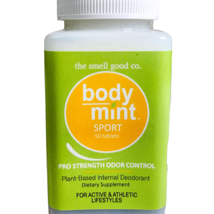 Body Mint Sport, Extra Strength Chlorophyll Deodorizing Supplement for Full Body Freshness, Aluminum-Free Plant-Based Internal Deodorant, Designed for Active and Athletic Lifestyles, 50 tabs