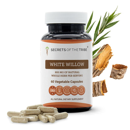 Secrets of the Tribe White Willow Capsules 800 mg White Willow (Salix Alba) Dried Bark (60 Capsules)