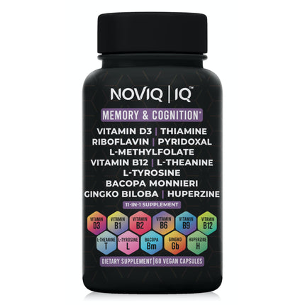 11-in-1 Nootropic Supplement: Supports Memory & Cognition - 100mg Ginkgo 150mg Bacopa 300mcg Huperzine 200mg L-Theanine 150mg L-Tyrosine & Bioactive B-Complex w/ 5-MTHF - 1,100mg+ Serving - 60 Count