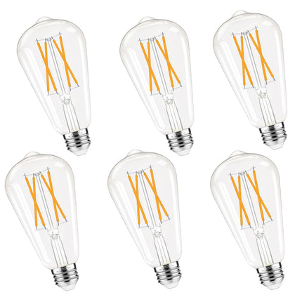 Dimmable Edison Bulbs 2700K Warm White, E26 LED Bulb 60 watt Equivalent