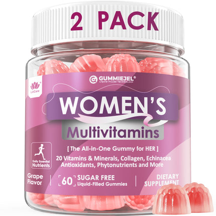 2 Pack - Womens Multivitamin Gummy, Methylated Multivitamin for Women, Biotin, Methylfolate, Iron, Collagen, Vitamins A C D, B Complex, Antioxidants for Women's Daily Support, Beauty, Immune, No Sugar