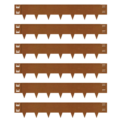 Cor-Ten Steel Landscape Lawn Edging, 40" L x 6" H,6 Pack Steel Edging for Landscaping,Metal Landscape Edging, Metal Edging for Landscaping(180 Degree Bend, Rusted)