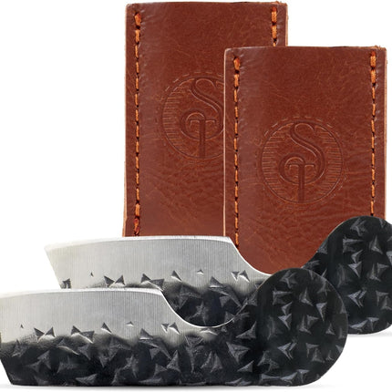 Southern Trapper Mini Pocket Knife with Leather Sheaths - Pack of 2 - Compact EDC Knife Set for Camping, Hiking, Hunting, Fishing, and Everyday Carry Gifts - Pocket Knives for Men and Women
