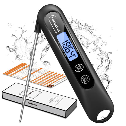 FUMMDUS Meat Thermometer Digital, 3S Instant Read Food Thermometer for Cooking with Backlight & Magnet, Foldable Temperature Probe Kitchen Gadgets Essentials for BBQ Oven Grill Smoker Candy