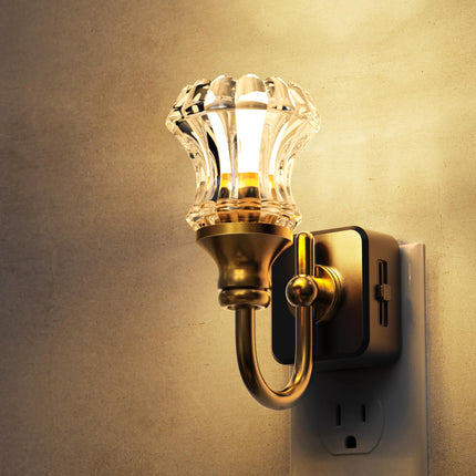 L LOHAS LED Night Lights Plug into Wall, 3000K Soft White LED, Floral Night Lights with Dusk to Dawn Sensor, 0-100lm Adjustable Brightness, for Hallway Bedroom Stairway