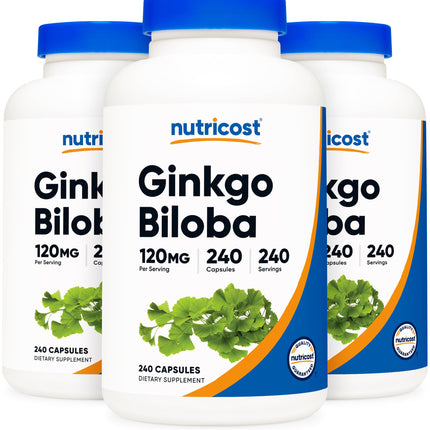 Nutricost Ginkgo Biloba 120mg; 240 Capsules (3 Bottles)