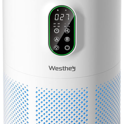 Air Purifiers for Home Large Room up to 1650 ft², WESTHEY H13 True HEPA Air Purifier for Bedroom with Night Light, Air Quality Monitor, Fragrance Sponge, Air Cleaner for Wildfire Smoke Dander Dust