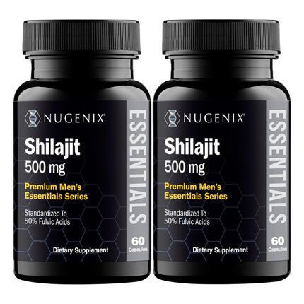 Nugenix Essentials Shilajit Capsules Supplement - 500mg, Standardized to 50% Fulvic Acids, 120 Capsules
