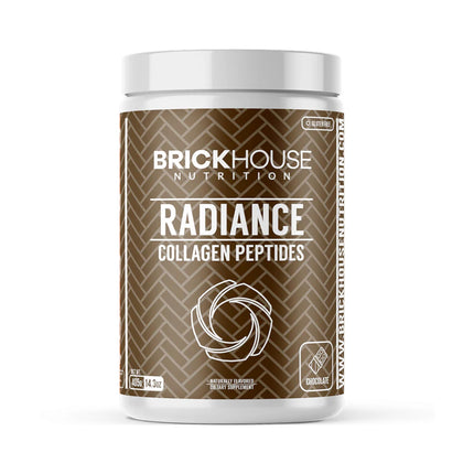 BRICKHOUSE NUTRITION Radiance: Collagen Peptides Powder for Skin & Hair Growth | Anti-Aging Collagen Supplements with Hyaluronic Acid - Chocolate