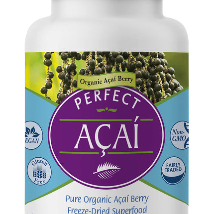 Perfect Supplements – Organically Grown Perfect Acai - Freeze-Dried Acai Supplement– 120 Vegetable Capsules