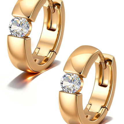 BUMBLEBEE 0.4CT VVS1 Handmade Moissanite Hoop Earrings