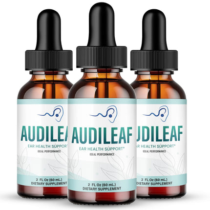 Audileaf Drops – Official Audileaf Ear Health & Hearing Support Supplement Droppers - Maximum Strength, All Natural Liquid Formula for Clear Sound, Audileaf Inner Ear Health Support Reviews (3 Pack)