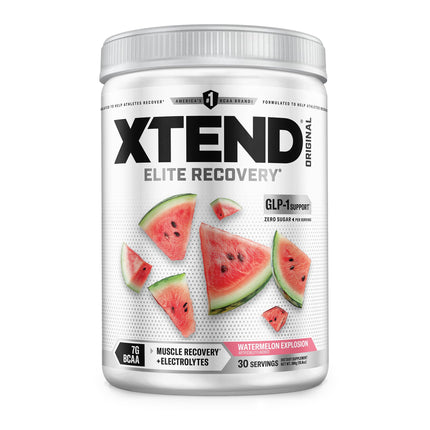 Xtend Original BCAA Powder, 7g BCAAs and 2.5g L-Glutamine for Muscle Recovery Hydration and Lean Muscle, Sugar Free Intra and Post Workout Drink with Electrolytes, Watermelon Explosion, 30 Servings