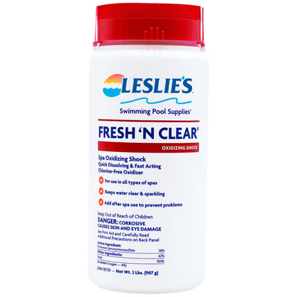 Leslie's Fresh 'N Clear Granular Non Chlorine Oxidizing Pool Shock - for Sanitizing Swimming Pools, Spas, and Hot Tubs - 2 Pounds