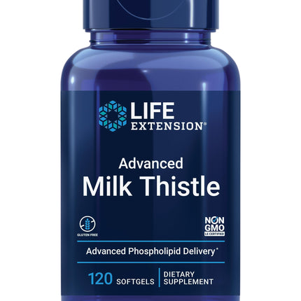 Life Extension Advanced Milk Thistle, Liver Health Supplement, Liver Detox, Cell Division, silymarin, silybin, bioavailable, Gluten Free, Non-GMO, 120 softgels