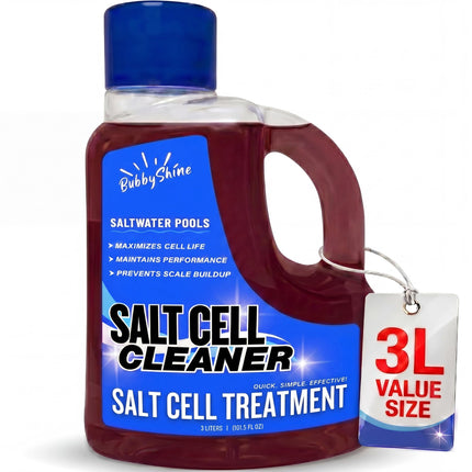Salt Cell Cleaner for Pool, Pool Salt Cell Cleaner, Salt Generator Cell Cleaner Solution, Helps Reduce Scale Buildup, 3 L - BubbyShine